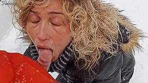 Hotel room sex with a ski instructor in the snow